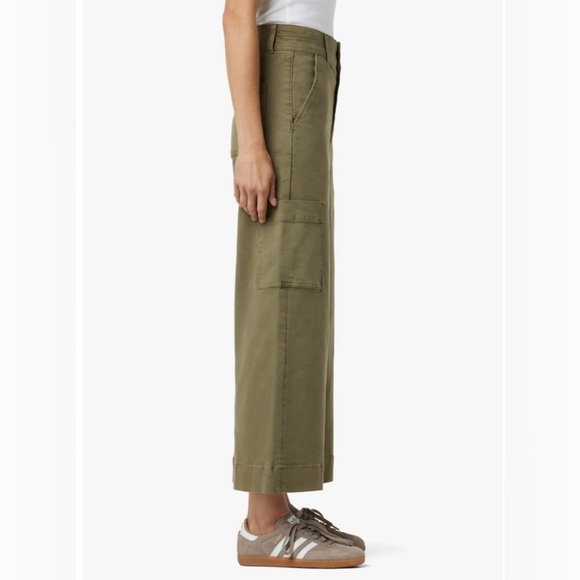 Joe’s Jeans NWT SZ 25 The Milla High Rise Utility Wide Leg Crop in “Burnt Olive” - Picture 8 of 15